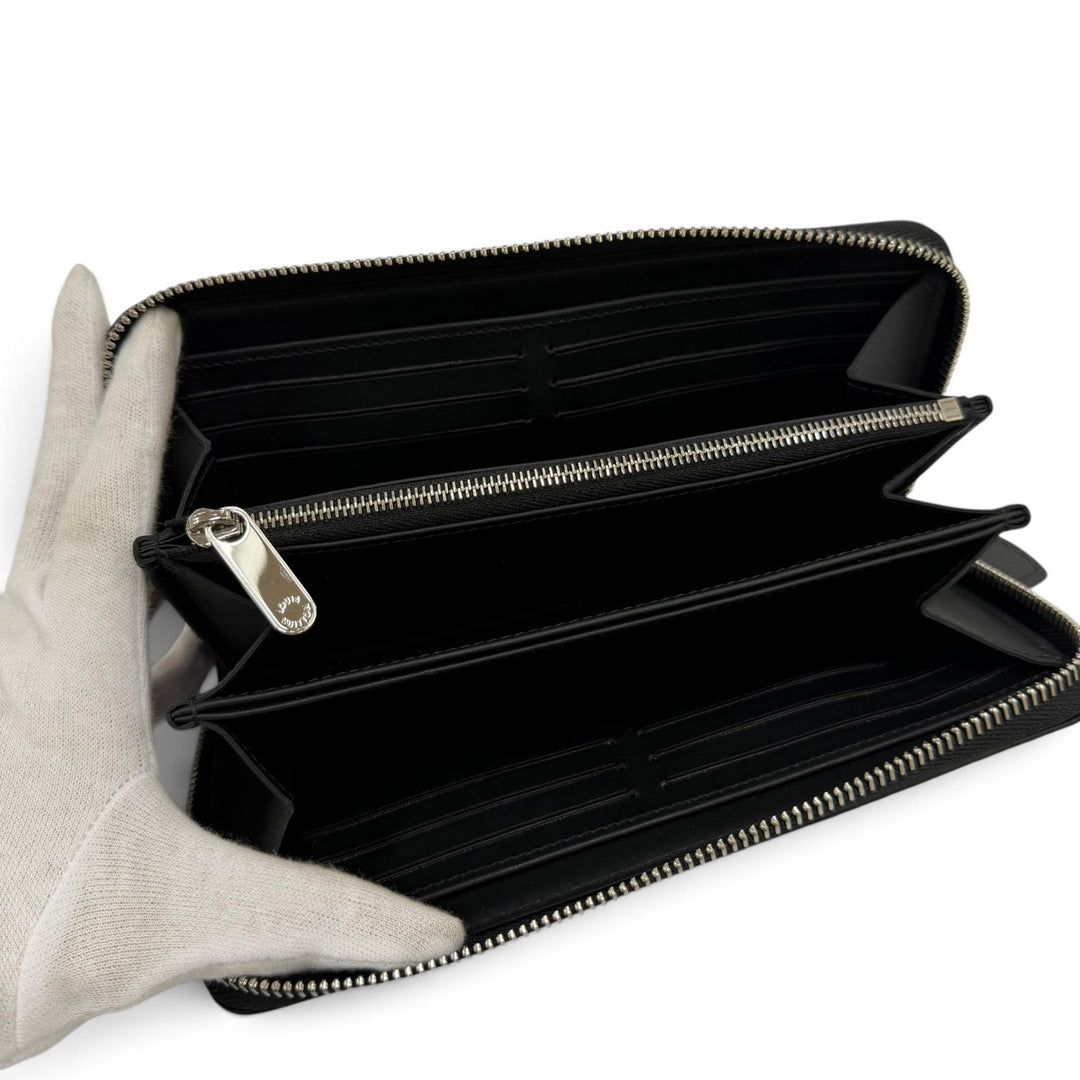 Excellent LOUIS VUITTON Purse Zippy wallet Zip Around black Mahina Women M61867