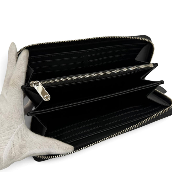 Excellent LOUIS VUITTON Purse Zippy wallet Zip Around black Mahina Women M61867