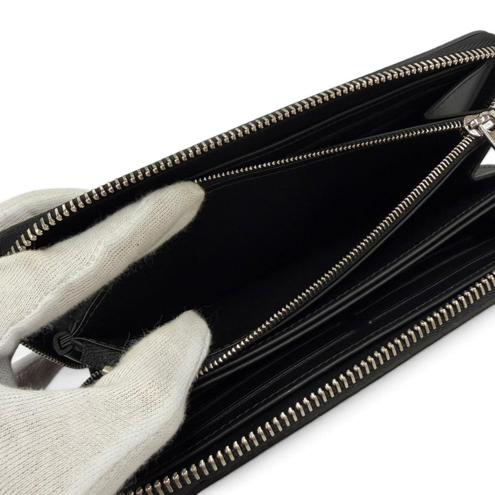 Excellent LOUIS VUITTON Purse Zippy wallet Zip Around black Mahina Women M61867