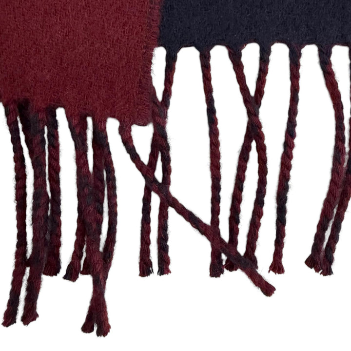 Excellent HERMES Scarf Recto Verso H logo embroidery fringe