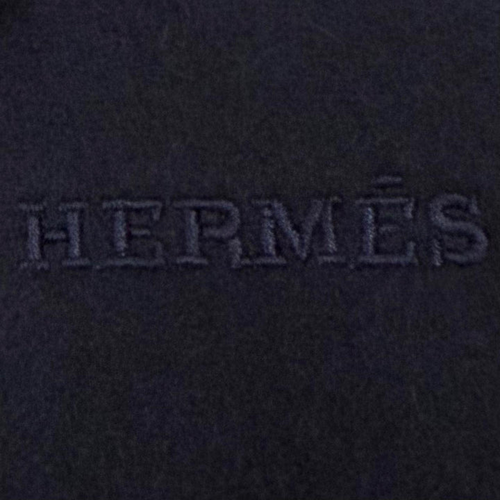 Excellent HERMES Scarf Cheval au Tré Navy cashmere mens