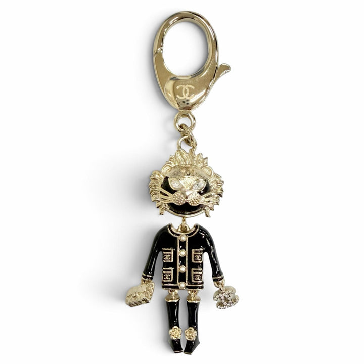 Excellent CHANEL Bag charm COCO Mark Rhinestone Camellia Matelassé B22P AB7960