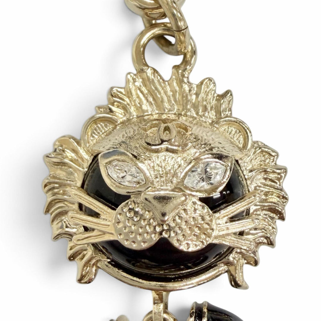 Excellent CHANEL Bag charm COCO Mark Rhinestone Camellia Matelassé B22P AB7960