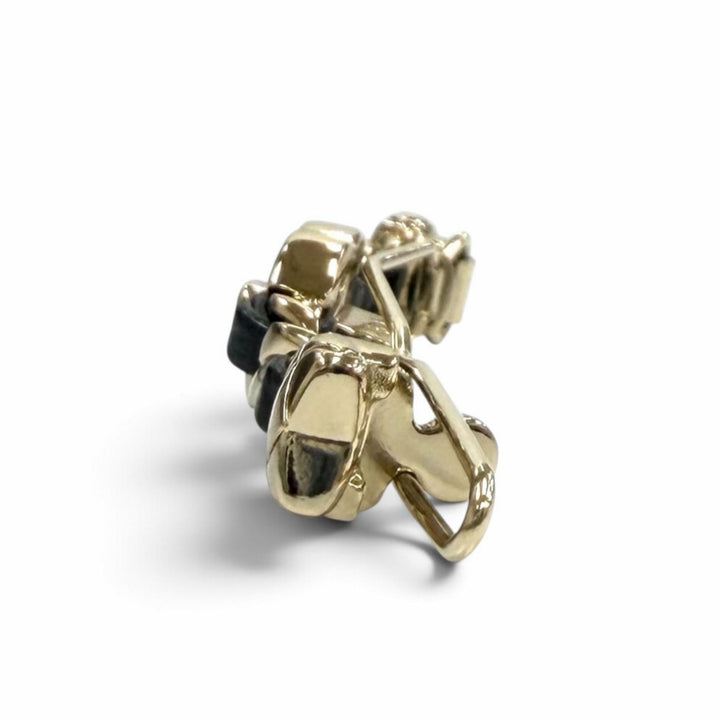 Excellent CHANEL Valletta COCO Mark Turnlock Motif Matelassé gold Women B21S