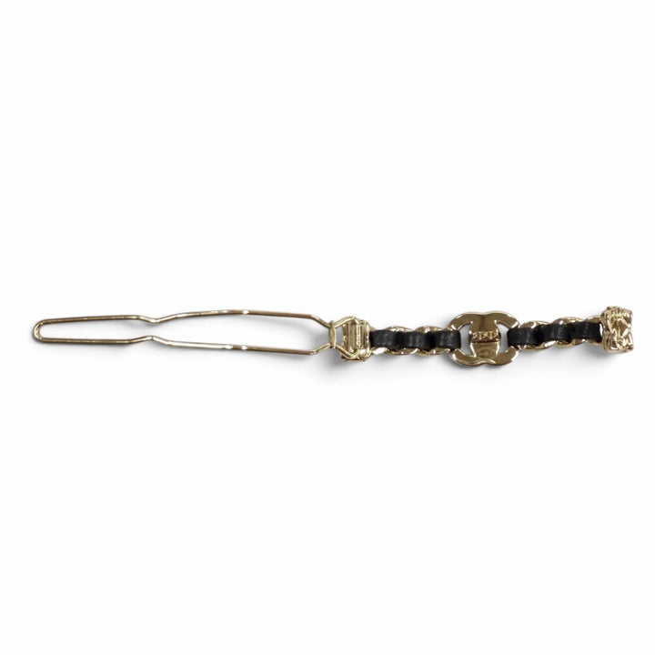 Excellent CHANEL Valletta COCO Mark Turnlock Motif Matelassé gold Women B21S