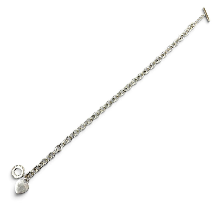 Great TIFFANY&Co. Necklace Heart Tag Toggle Choker Silver 925 Women