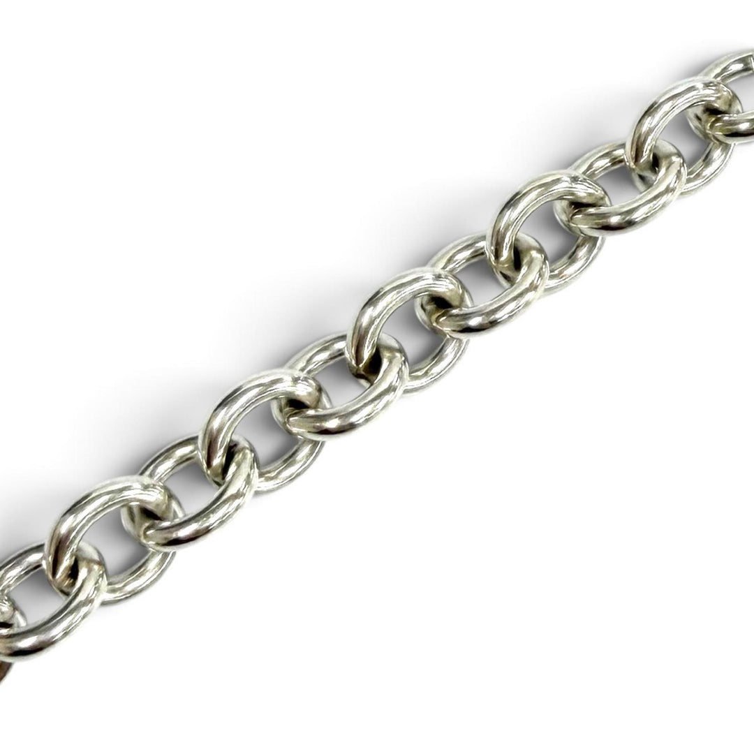 Great TIFFANY&Co. Necklace Heart Tag Toggle Choker Silver 925 Women
