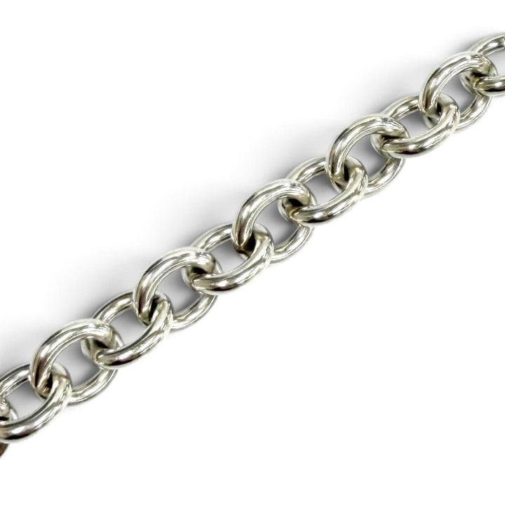 Great TIFFANY&Co. Necklace Heart Tag Toggle Choker Silver 925 Women