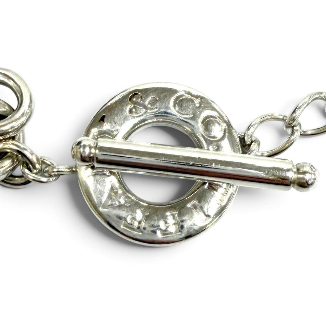 Great TIFFANY&Co. Necklace Heart Tag Toggle Choker Silver 925 Women