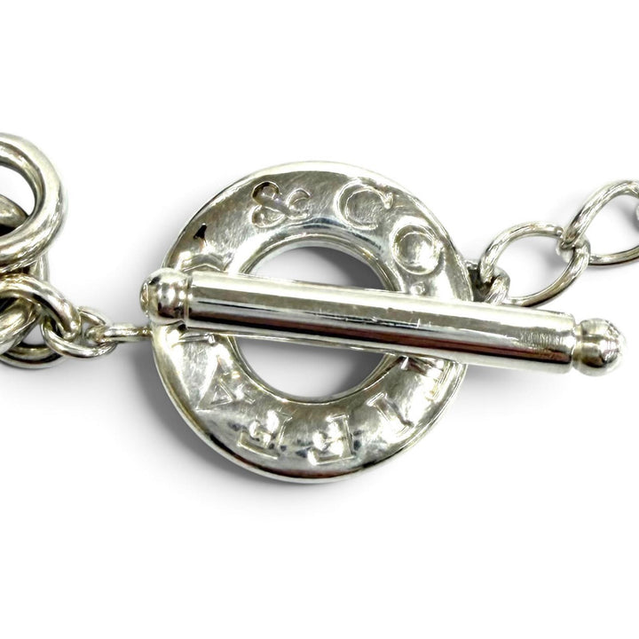 Great TIFFANY&Co. Necklace Heart Tag Toggle Choker Silver 925 Women