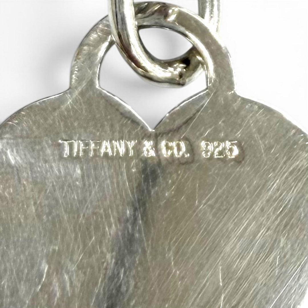 Great TIFFANY&Co. Necklace Heart Tag Toggle Choker Silver 925 Women