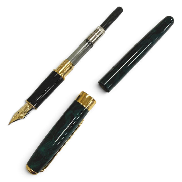 Excellent PARKER fountain pen SONNET Marble Green 18K mens