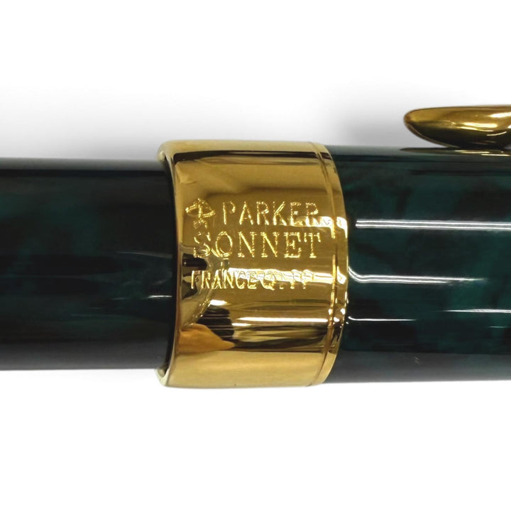 Excellent PARKER fountain pen SONNET Marble Green 18K mens