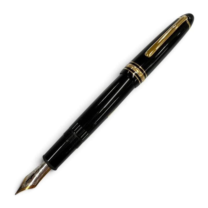 Excellent MONTBLANC fountain pen Meisterstück 146 white star black 14K mens