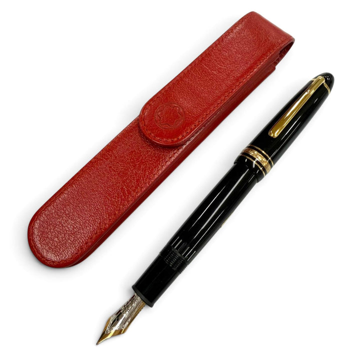 Excellent MONTBLANC fountain pen Meisterstück 146 white star black 14K mens