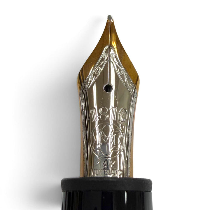Excellent MONTBLANC fountain pen Meisterstück 146 white star black 14K mens