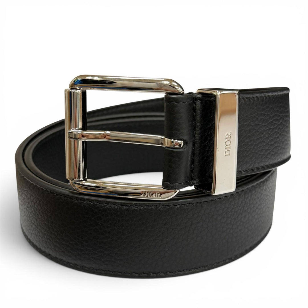 Excellent DIOR belt Gravity black Grained calfskin Leather mens 4333PLYMJH00N