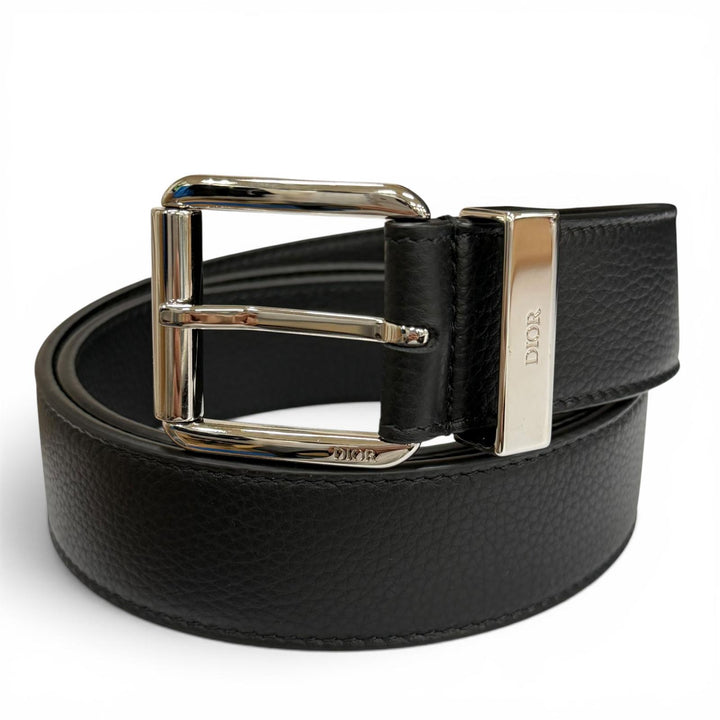 Excellent DIOR belt Gravity black Grained calfskin Leather mens 4333PLYMJH00N