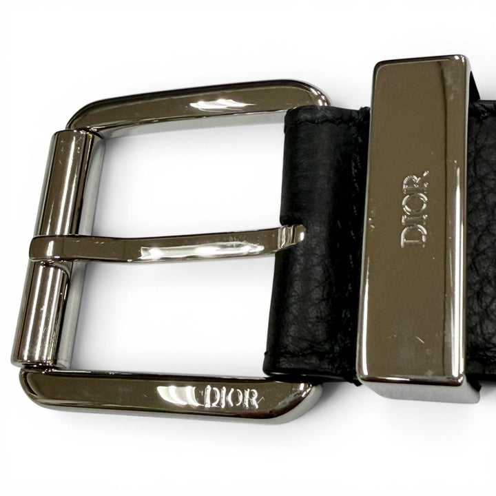 Excellent DIOR belt Gravity black Grained calfskin Leather mens 4333PLYMJH00N