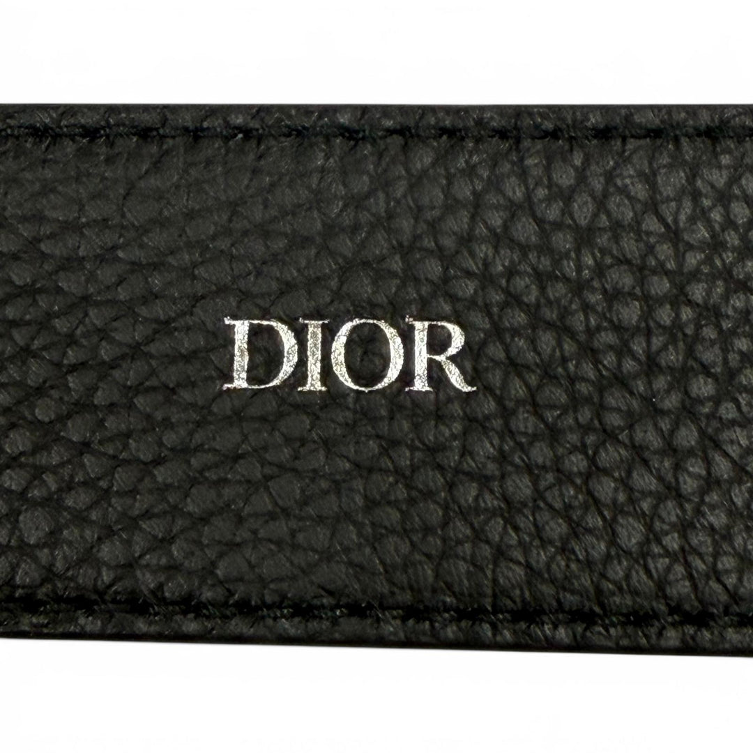 Excellent DIOR belt Gravity black Grained calfskin Leather mens 4333PLYMJH00N