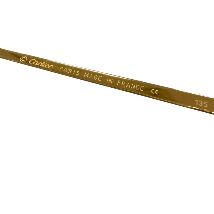 Very Good Cartier Glasses 2C decor Rimless Two-Point gold mens
