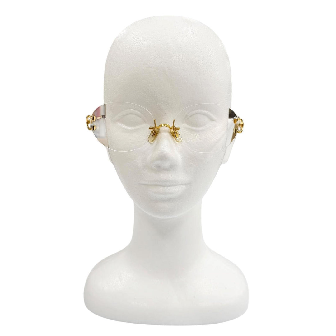 Very Good Cartier Glasses 2C decor Rimless Two-Point gold mens