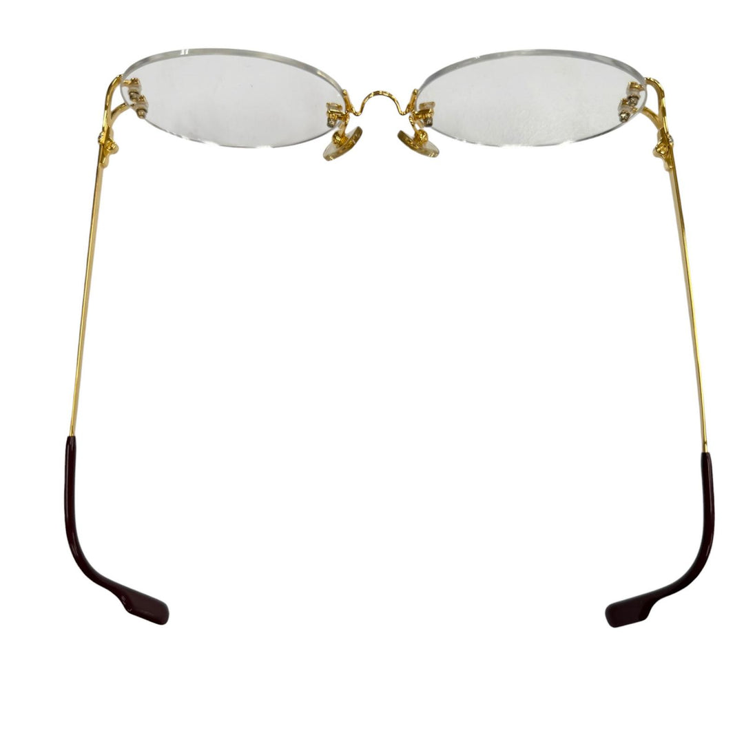 Very Good Cartier Glasses 2C decor Rimless Two-Point gold mens
