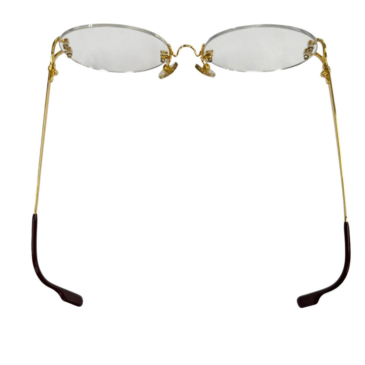 Very Good Cartier Glasses 2C decor Rimless Two-Point gold mens