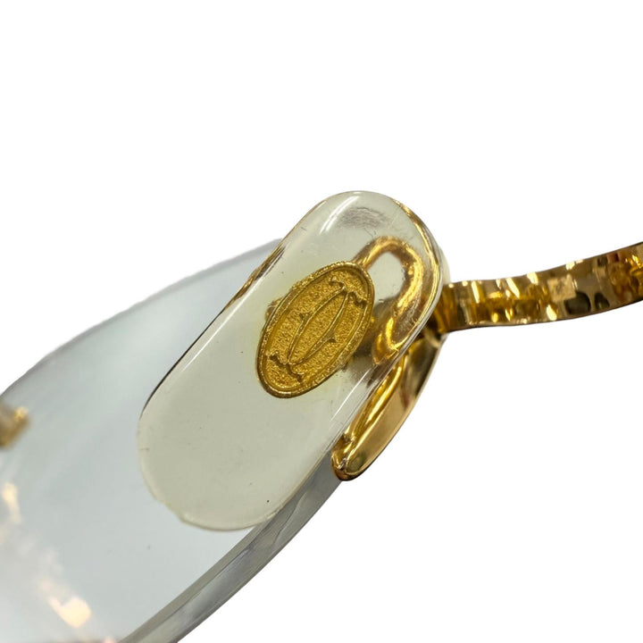 Very Good Cartier Glasses 2C decor Rimless Two-Point gold mens