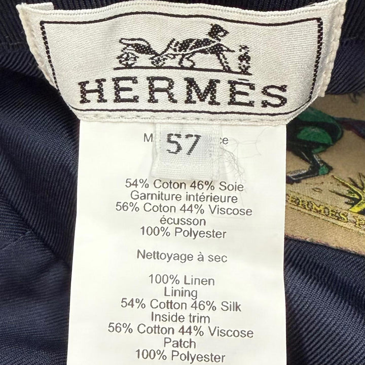 Great HERMES hat Bob Eden Serie Hat bucket Indigo linen mens 57
