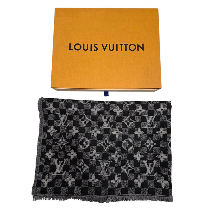 Excellent LOUIS VUITTON Stall Etol Damier Gradient black wool mens M76560