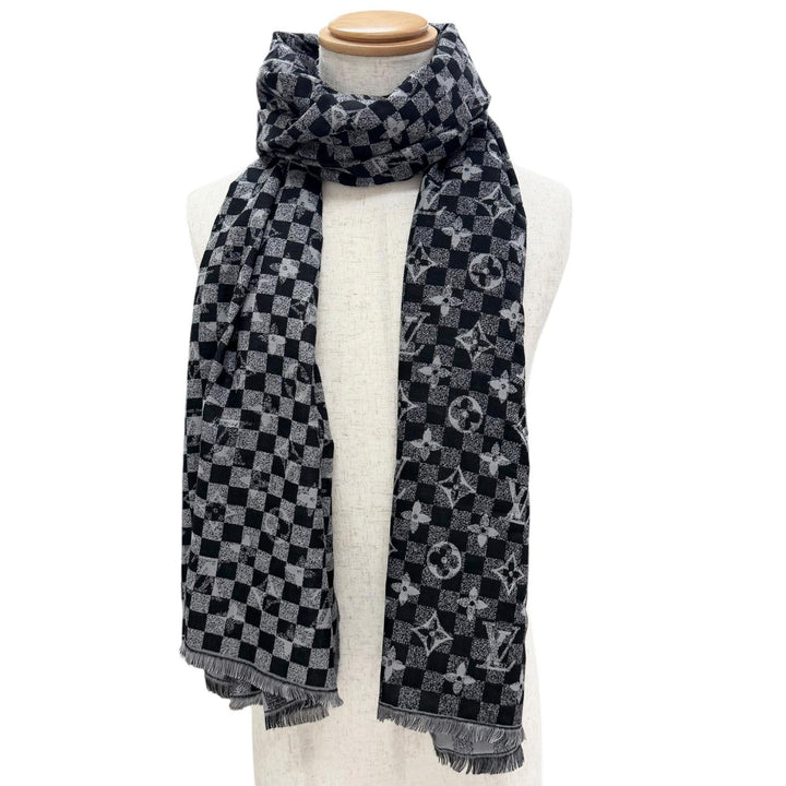 Excellent LOUIS VUITTON Stall Etol Damier Gradient black wool mens M76560