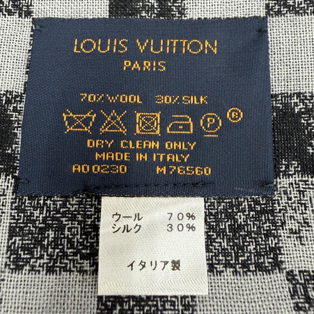 Excellent LOUIS VUITTON Stall Etol Damier Gradient black wool mens M76560