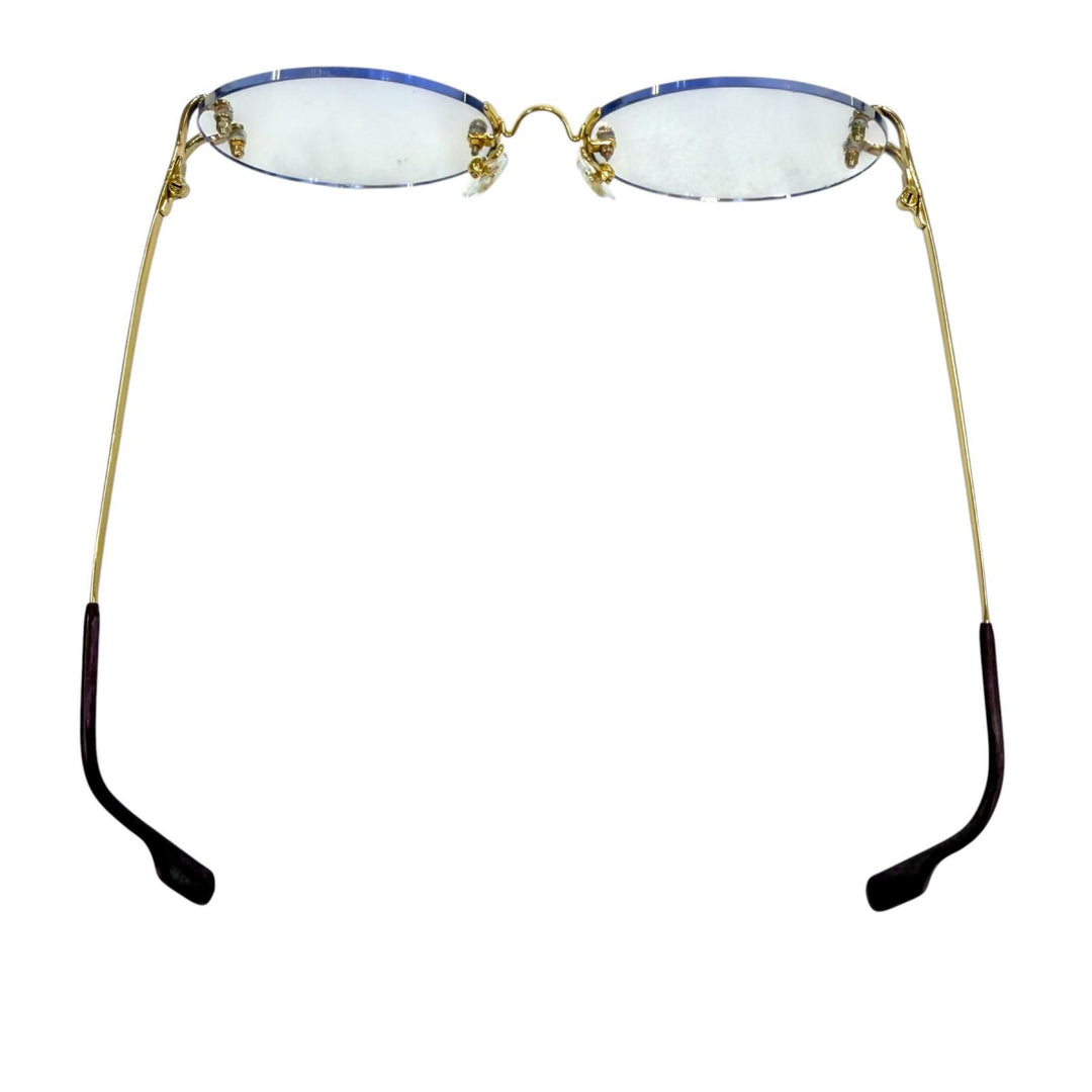 Good Cartier Glasses Rimless, two-point design with metal logo. gold mens
