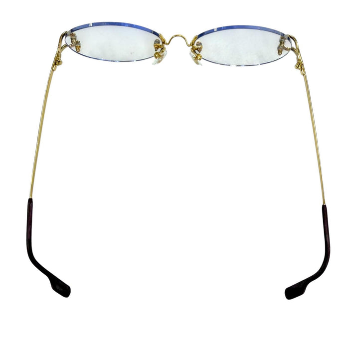 Good Cartier Glasses Rimless, two-point design with metal logo. gold mens