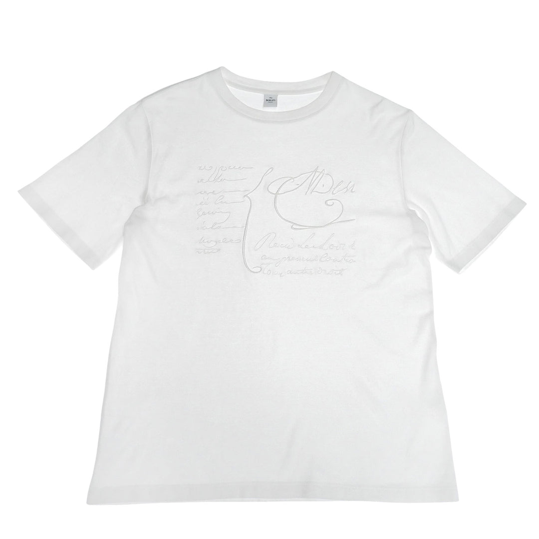 Great BERLUTI Short sleeve T-shirt Scritto Embroidery white S R27JRS135JAEK
