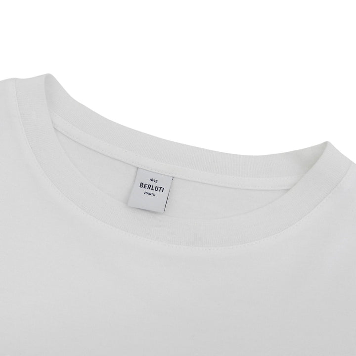 Great BERLUTI Short sleeve T-shirt Scritto Embroidery white S R27JRS135JAEK