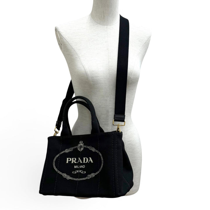 Excellent PRADA Tote Bag Canapa canvas Women 1BG439