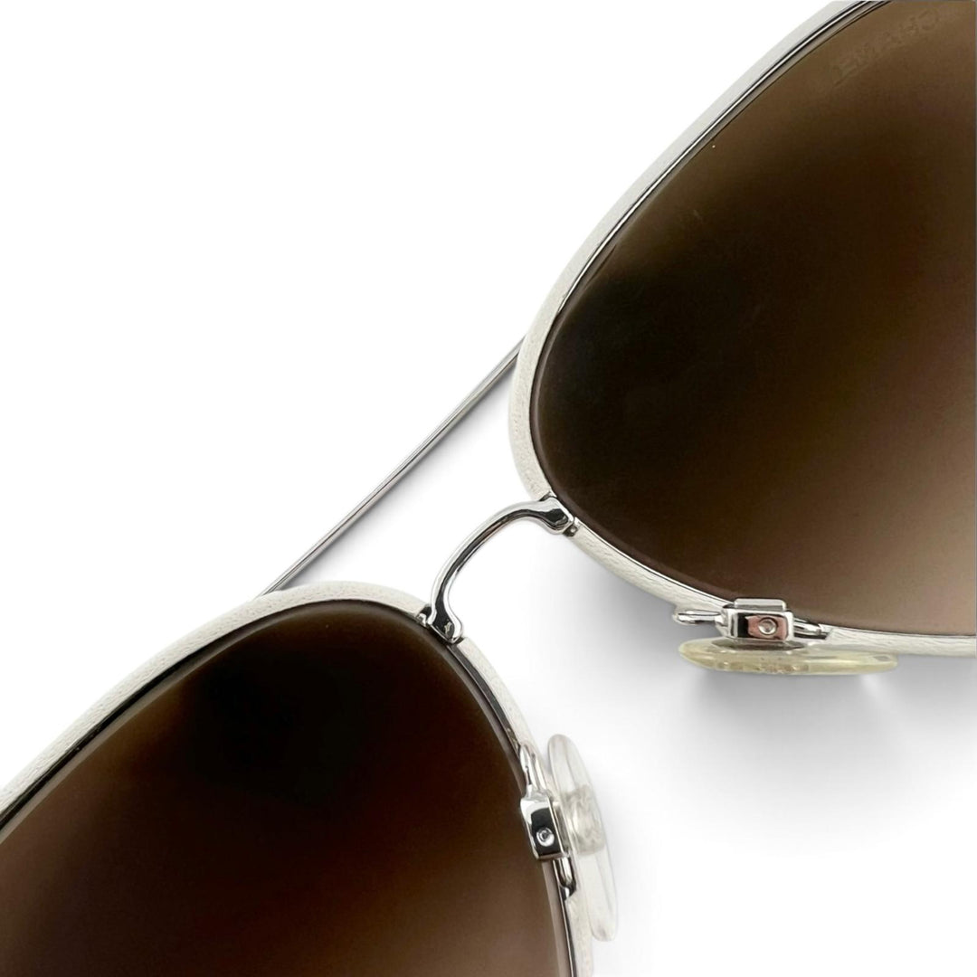 Excellent CHANEL sunglasses Chain Temple Teardrop Beige metal Women 4219-Q