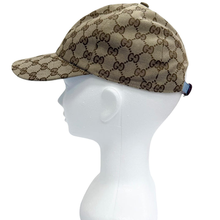 Pristine GUCCI YUKO HIGUCHI cap Beau Boris GG Canvas Leather beige