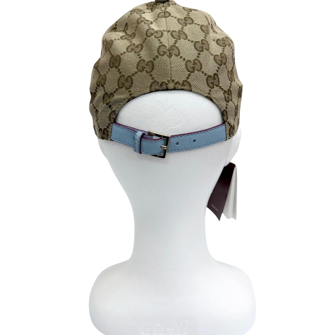 Pristine GUCCI YUKO HIGUCHI cap Beau Boris GG Canvas Leather beige