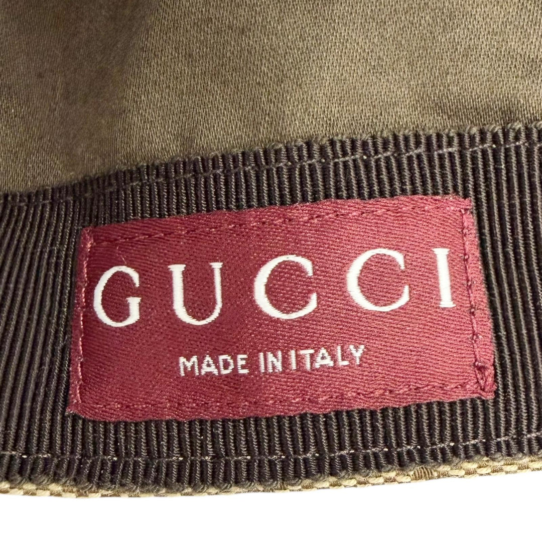 Pristine GUCCI YUKO HIGUCHI cap Beau Boris GG Canvas Leather beige