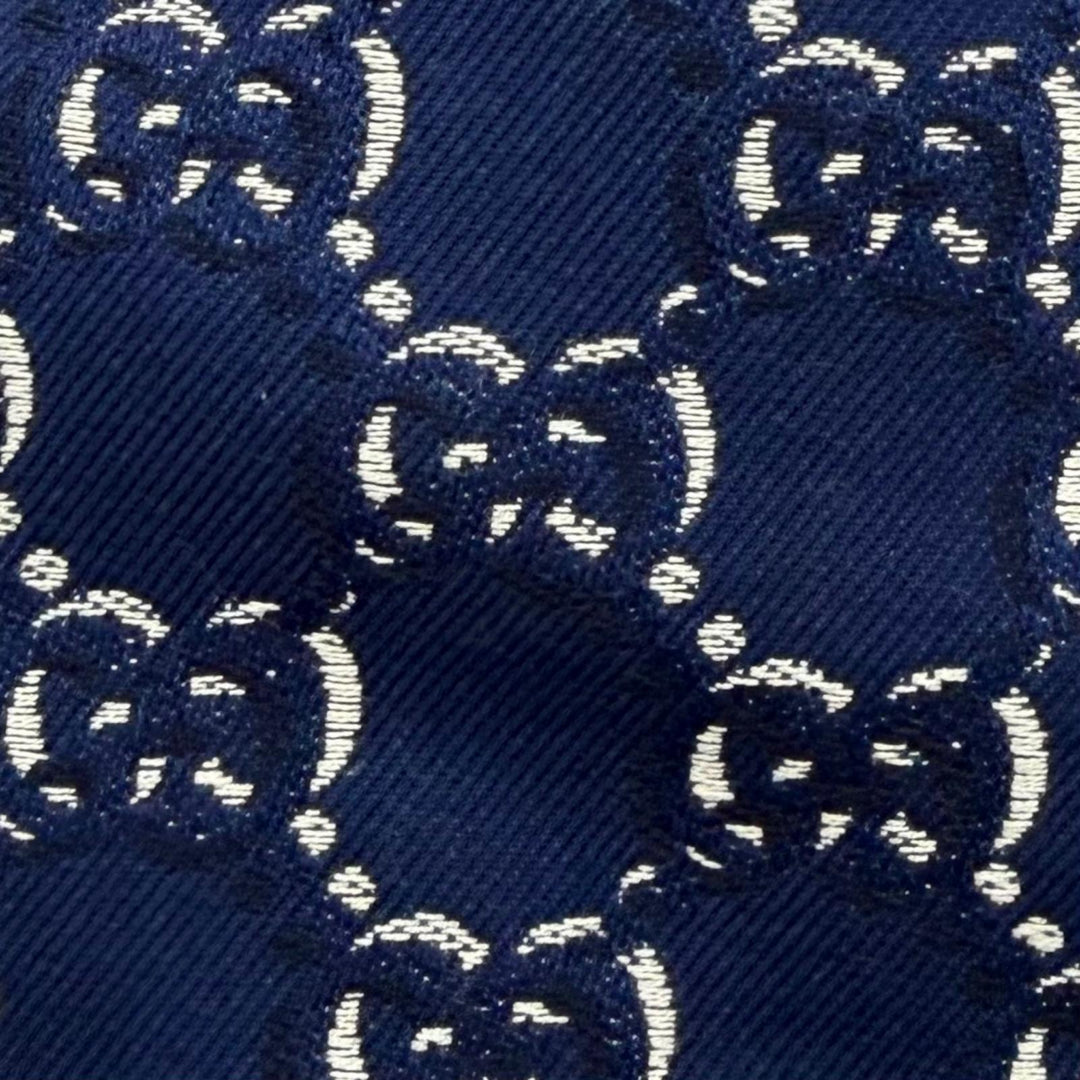 Pristine GUCCI hat GG pattern bucket Navy cotton mens M 817427