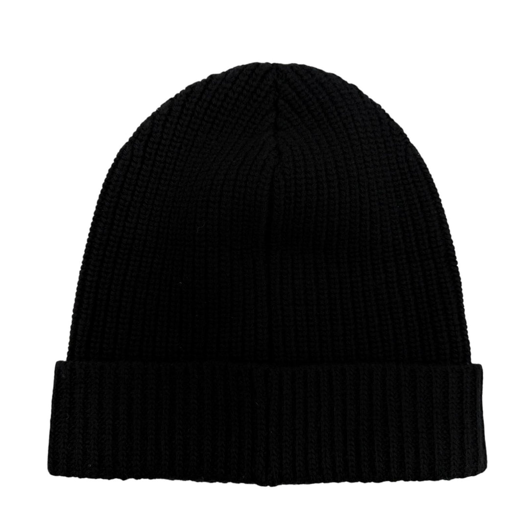 Excellent CELINE Knit cap Logo knit beanie black wool Women 2A25R535Q