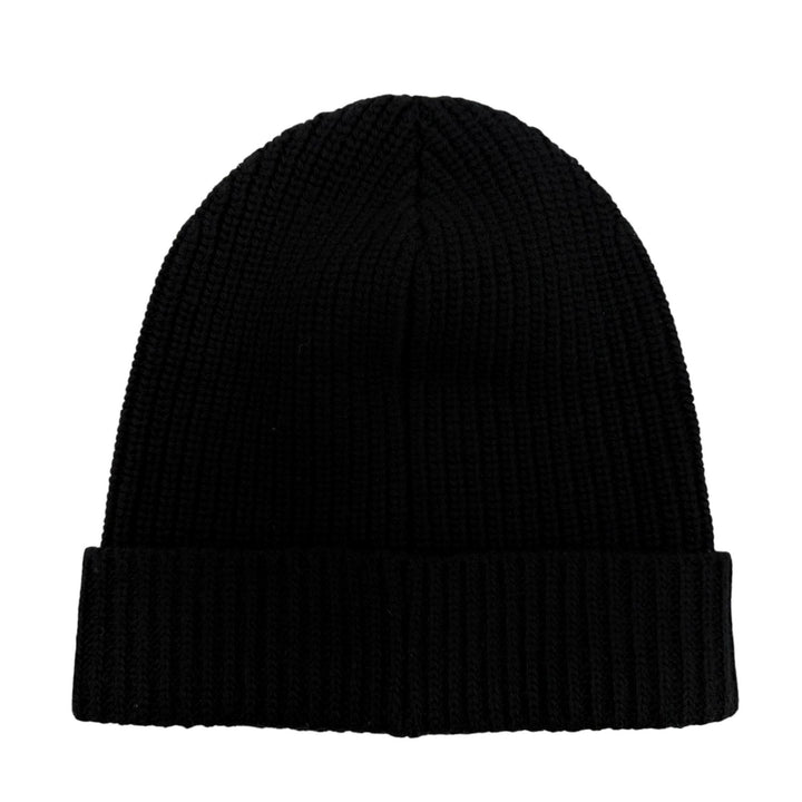 Excellent CELINE Knit cap Logo knit beanie black wool Women 2A25R535Q