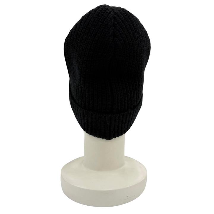Excellent CELINE Knit cap Logo knit beanie black wool Women 2A25R535Q