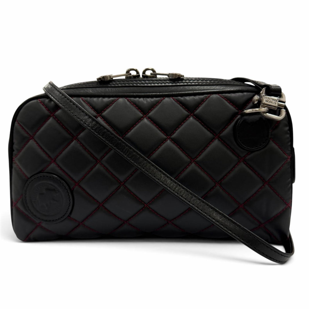 Excellent HUNTING WORLD Shoulder Bag Batue Surpass Quilted Leather Cosmetic Bag