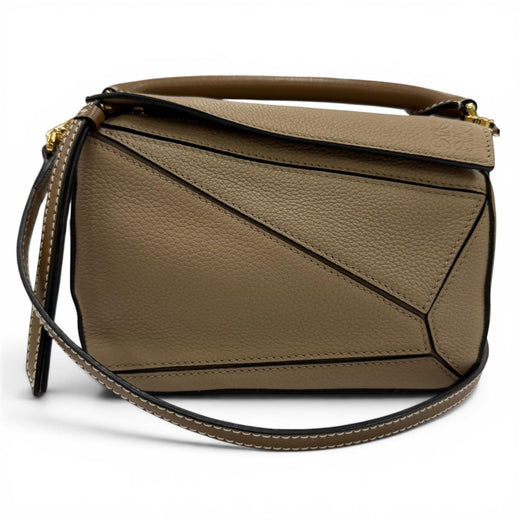 Excellent LOEWE Shoulder Bag Puzzle mini 2-way leather handbag beige A510U95X27