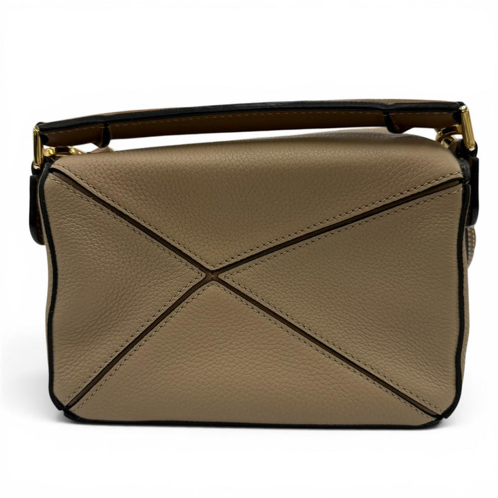 Excellent LOEWE Shoulder Bag Puzzle mini 2-way leather handbag beige A510U95X27