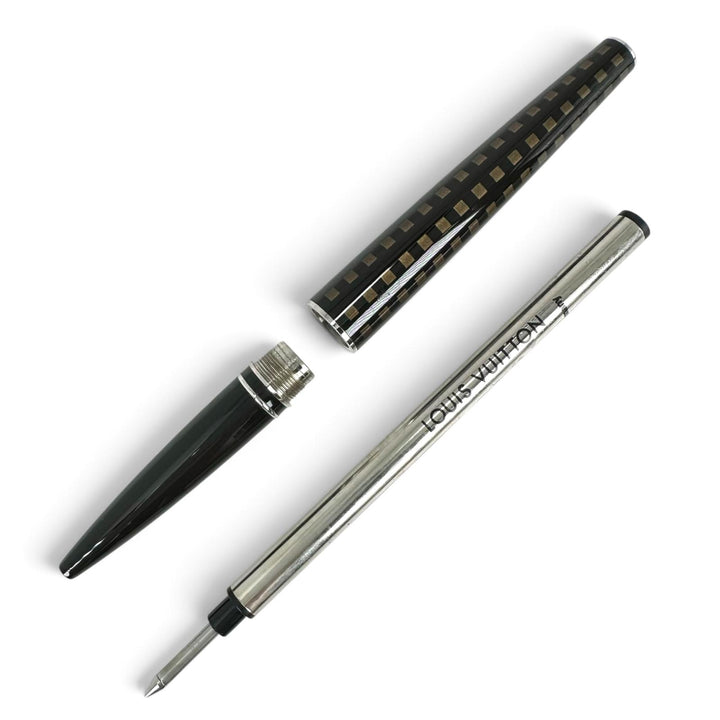 Excellent LOUIS VUITTON Ballpoint pen Jet rack Damier LV logo engraving N79144